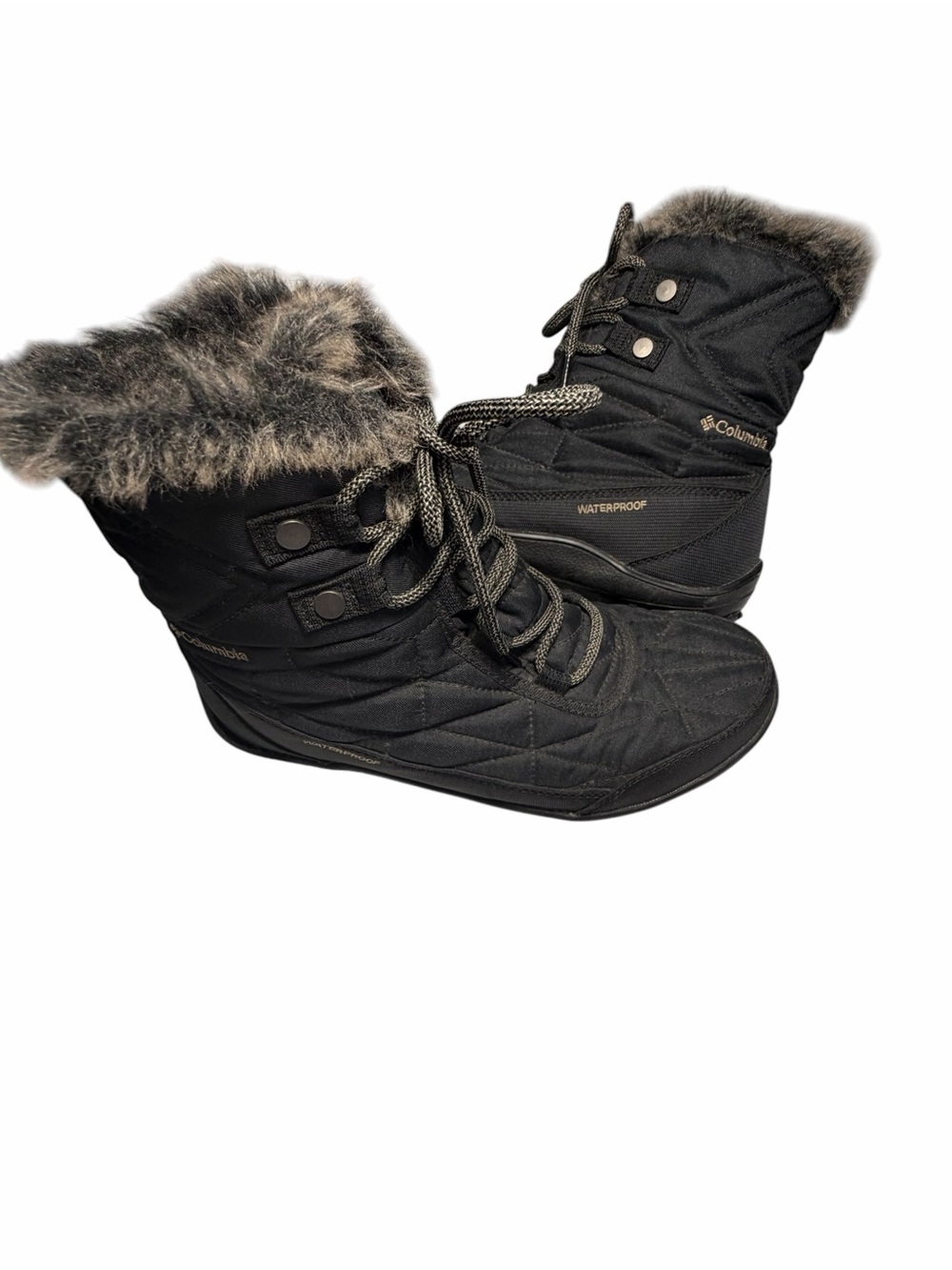 Columbia Womens Minx Shorty Black Faux-Fur Trim Insulated Winter Boots Sz 11 - Picture 6 of 13